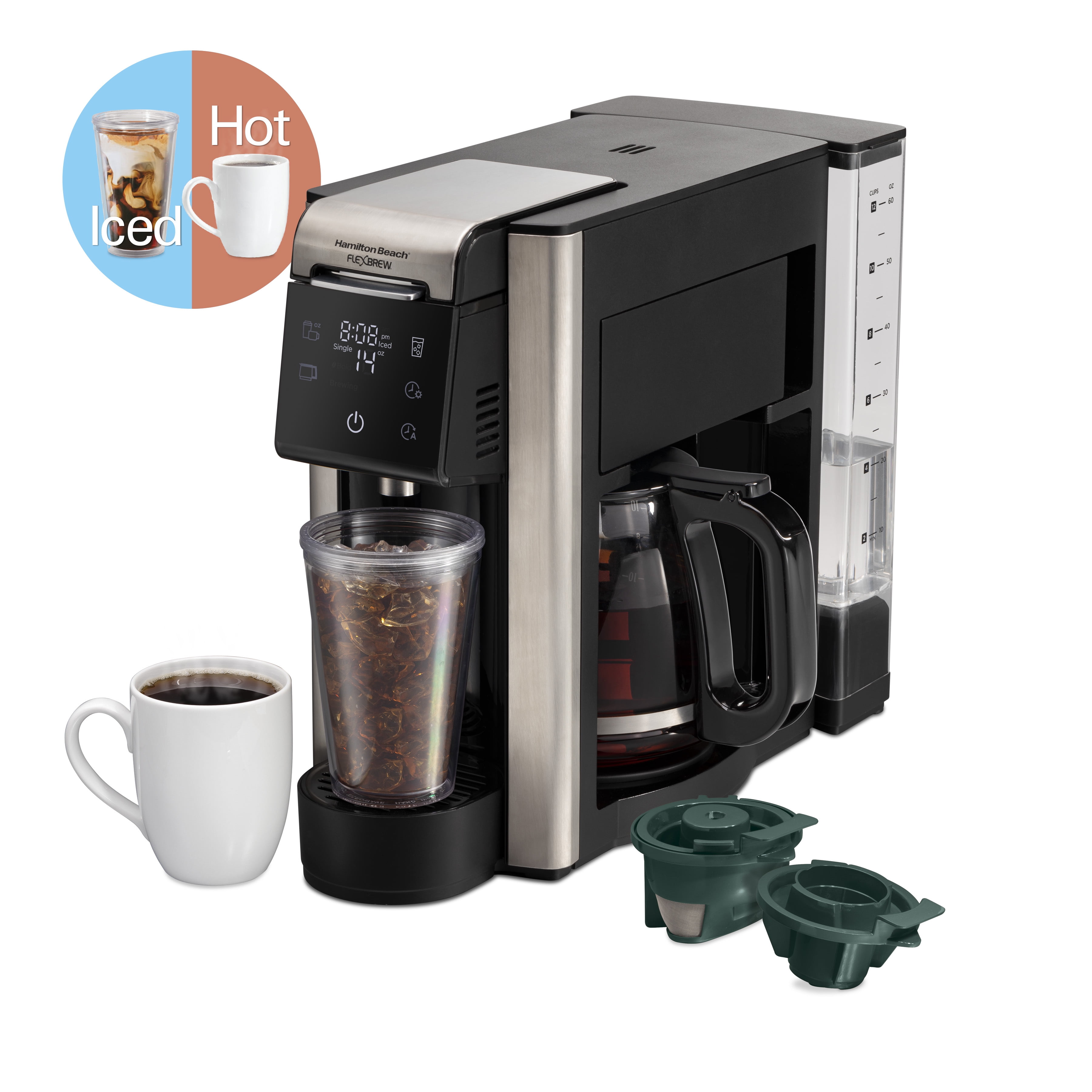 Hamilton Beach FlexBrew Single-Serve Coffee Maker for Grounds or Pods, Black