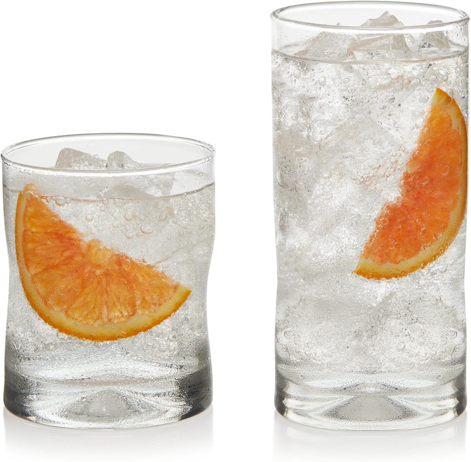 Libbey Impressions Coolers Drinking Glass Tumbler Set, 16-Piece, Clear Glass